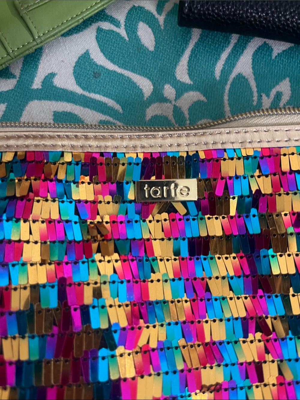 3 for 1 TARTE sequin pouch with gold trim Nanette Lepore Wallet + card holder - Picture 2 of 4
